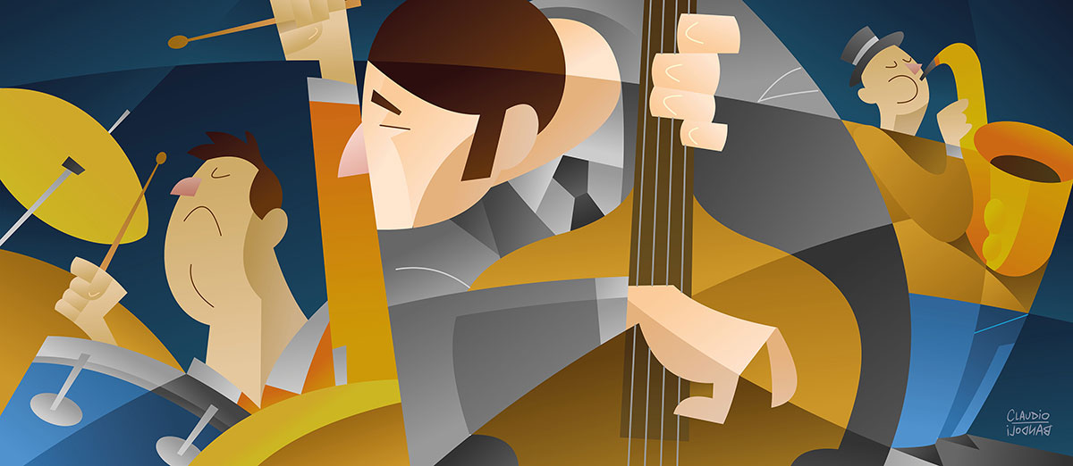 Jazz trio - Illustration by Claudio Bandoli